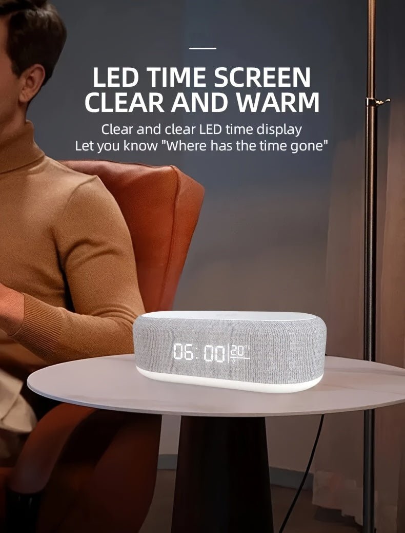 All - in - One Wireless Charging Dock with Night Light & Alarm Clock - Comforzo