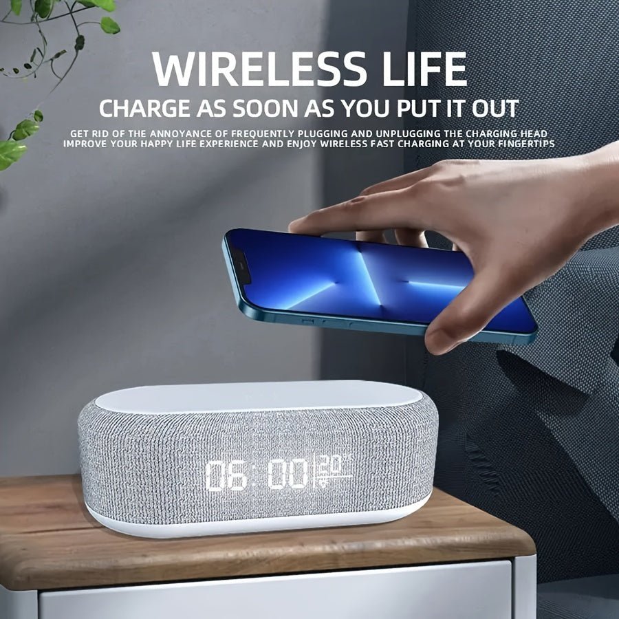 All - in - One Wireless Charging Dock with Night Light & Alarm Clock - Comforzo