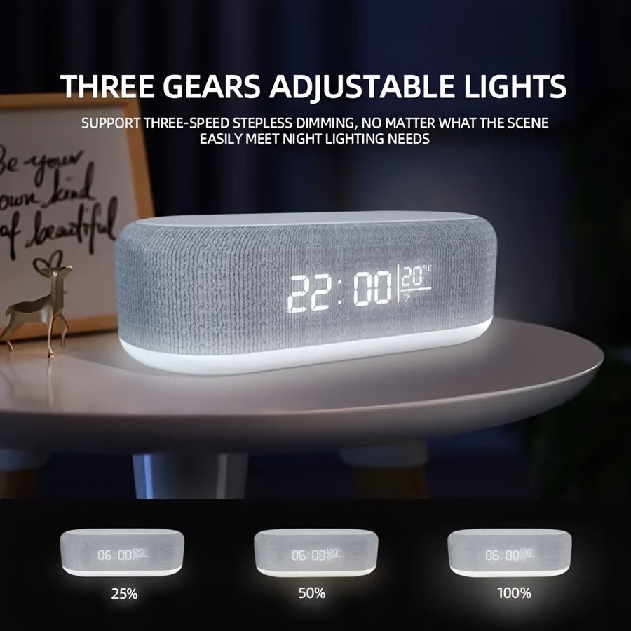 All - in - One Wireless Charging Dock with Night Light & Alarm Clock - Comforzo