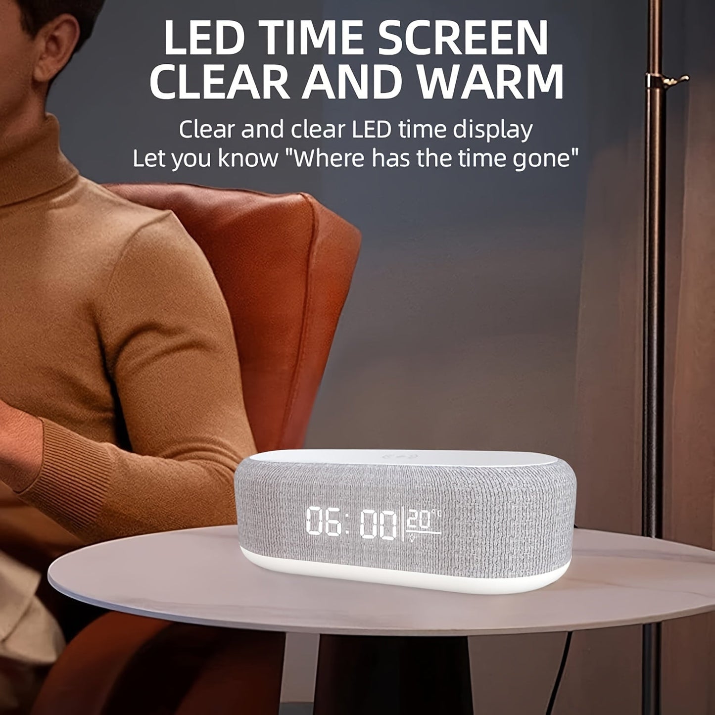 All - in - One Wireless Charging Dock with Night Light & Alarm Clock - Comforzo