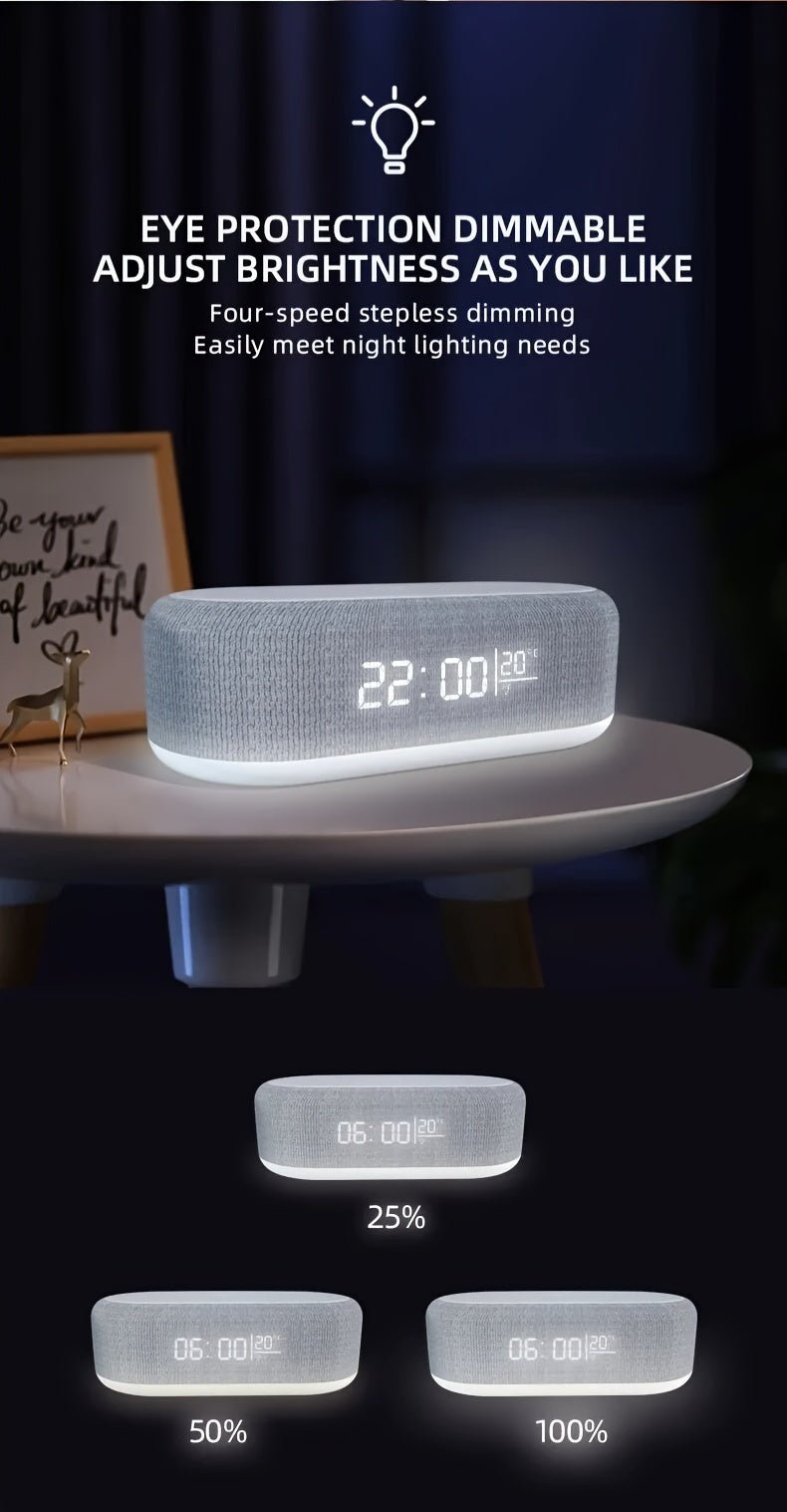 All - in - One Wireless Charging Dock with Night Light & Alarm Clock - Comforzo