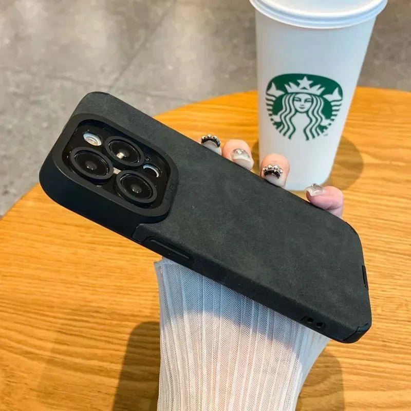 Luxury Fur Leather Phone Case with Full Lens Protection for iPhone 11–17 Series - Comforzo