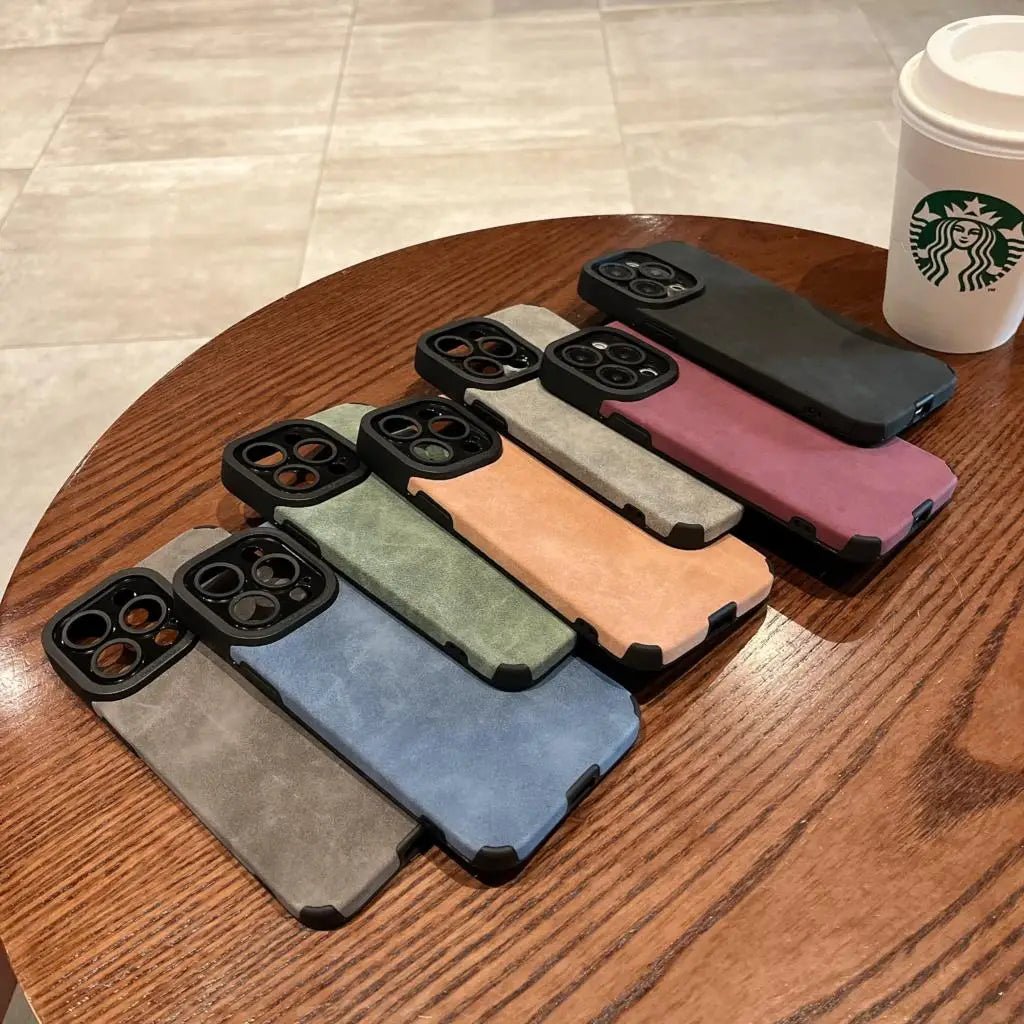 Luxury Fur Leather Phone Case with Full Lens Protection for iPhone 11–17 Series - Comforzo