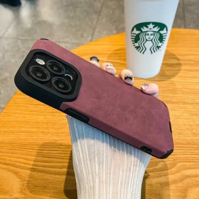 Luxury Fur Leather Phone Case with Full Lens Protection for iPhone 11–17 Series - Comforzo