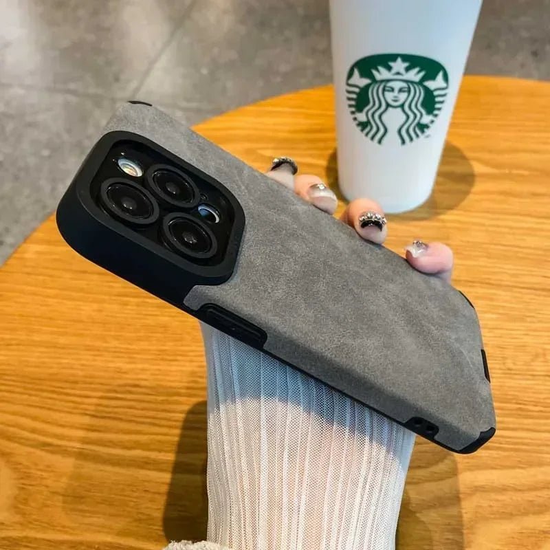Luxury Fur Leather Phone Case with Full Lens Protection for iPhone 11–17 Series - Comforzo
