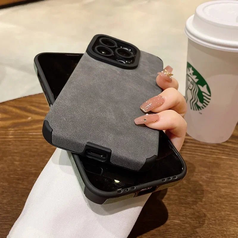 Luxury Fur Leather Phone Case with Full Lens Protection for iPhone 11–17 Series - Comforzo