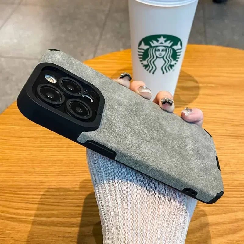 Luxury Fur Leather Phone Case with Full Lens Protection for iPhone 11–17 Series - Comforzo
