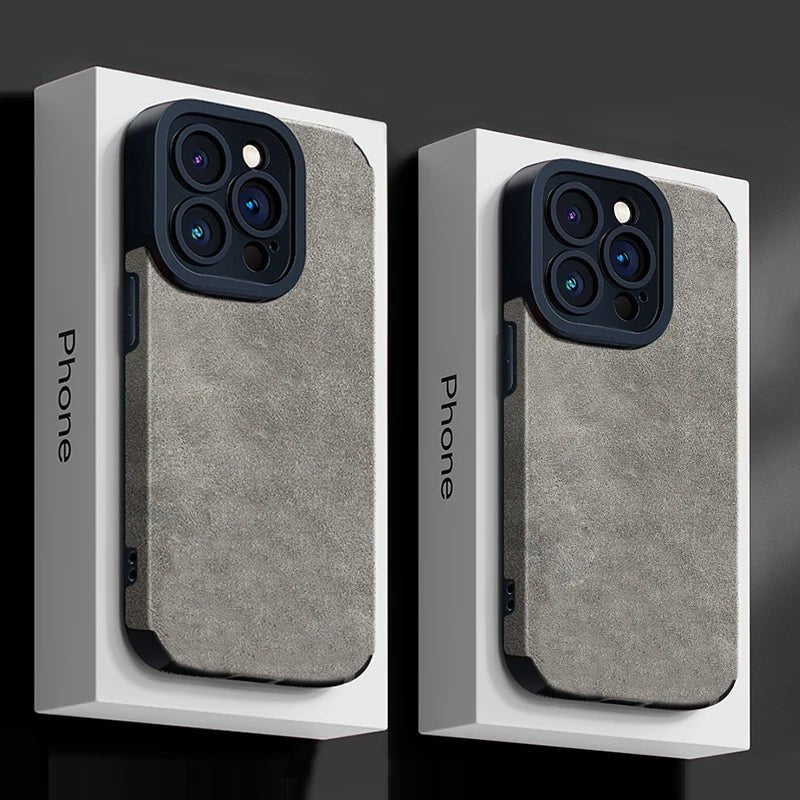 Luxury Fur Leather Phone Case with Full Lens Protection for iPhone 11–17 Series - Comforzo
