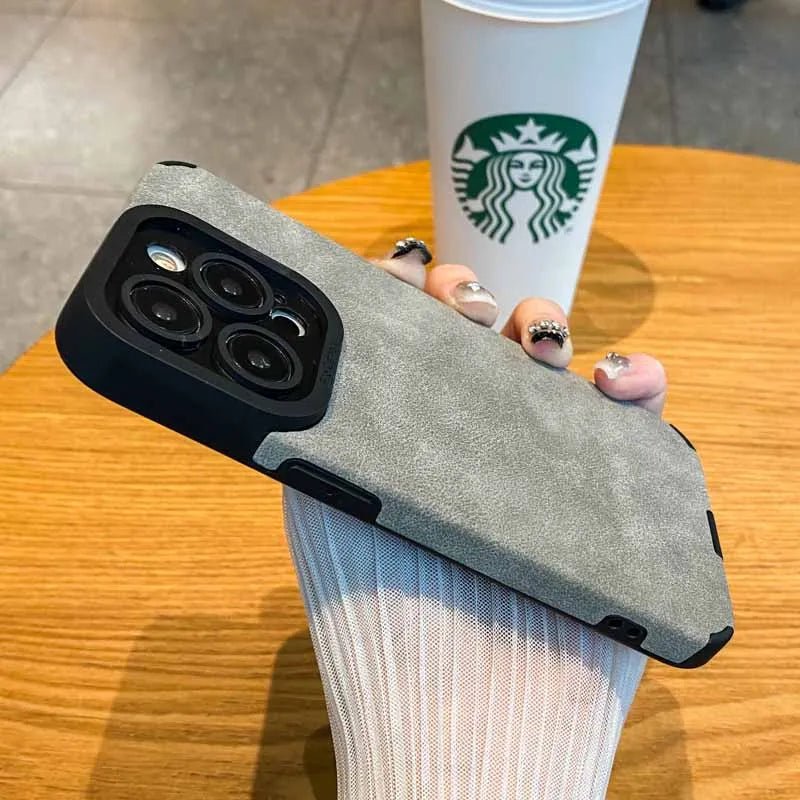 Luxury Fur Leather Phone Case with Full Lens Protection for iPhone 11–17 Series - Comforzo