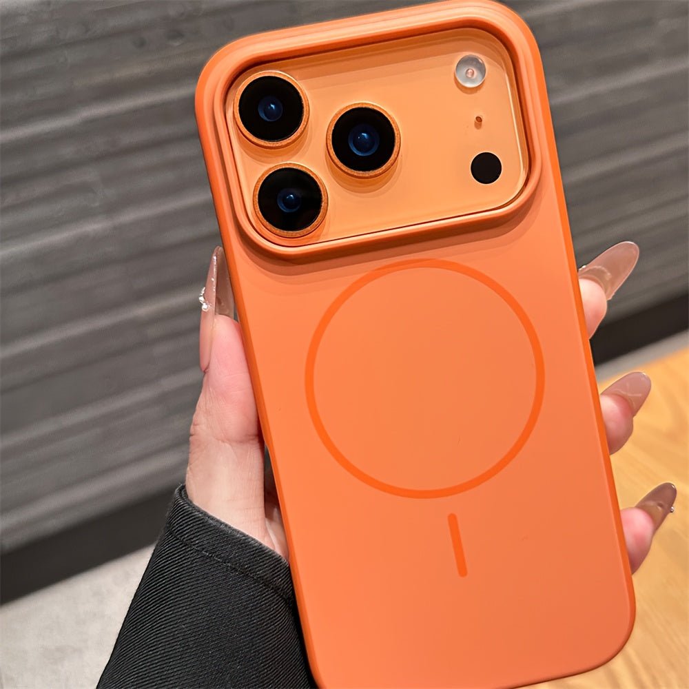 Matte Magnetic Phone Case with Luxury Metal Paint for Iphone 17, Air 16, And 15 Pro Max, Featuring a Hard Back Cover And Wireless Charging Capability. - Comforzo