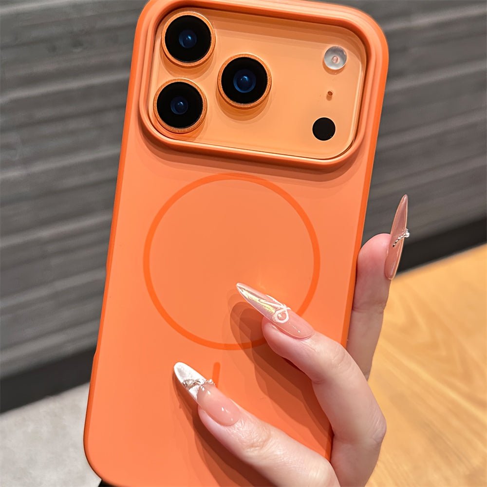 Matte Magnetic Phone Case with Luxury Metal Paint for Iphone 17, Air 16, And 15 Pro Max, Featuring a Hard Back Cover And Wireless Charging Capability. - Comforzo