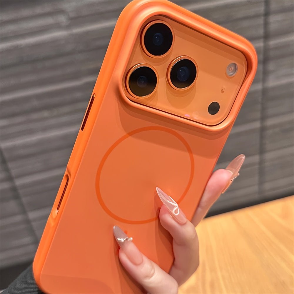 Matte Magnetic Phone Case with Luxury Metal Paint for Iphone 17, Air 16, And 15 Pro Max, Featuring a Hard Back Cover And Wireless Charging Capability. - Comforzo