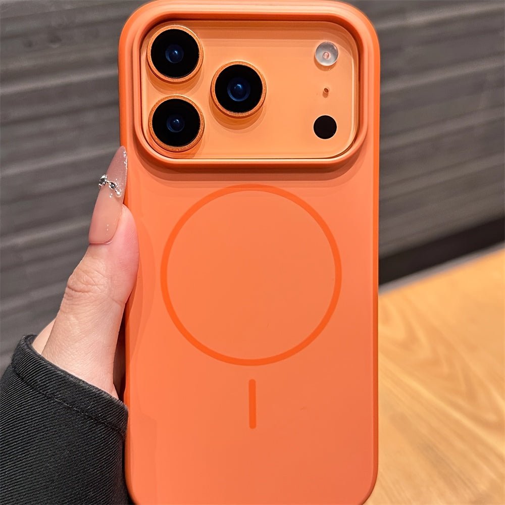 Matte Magnetic Phone Case with Luxury Metal Paint for Iphone 17, Air 16, And 15 Pro Max, Featuring a Hard Back Cover And Wireless Charging Capability. - Comforzo