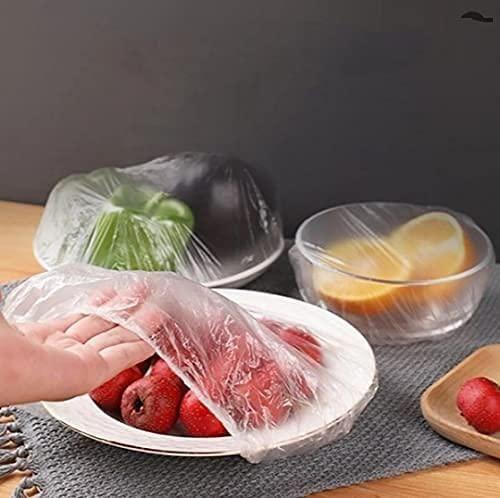 Plastic Bags - Reusable Elastic Food Storage Plastic Covers (Pack of 100) - Comforzo