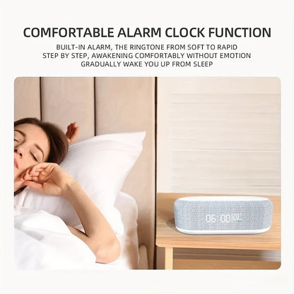All - in - One Wireless Charging Dock with Night Light & Alarm Clock - Comforzo