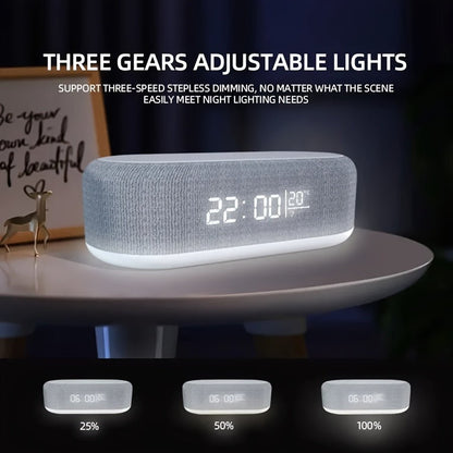 All - in - One Wireless Charging Dock with Night Light & Alarm Clock - Comforzo
