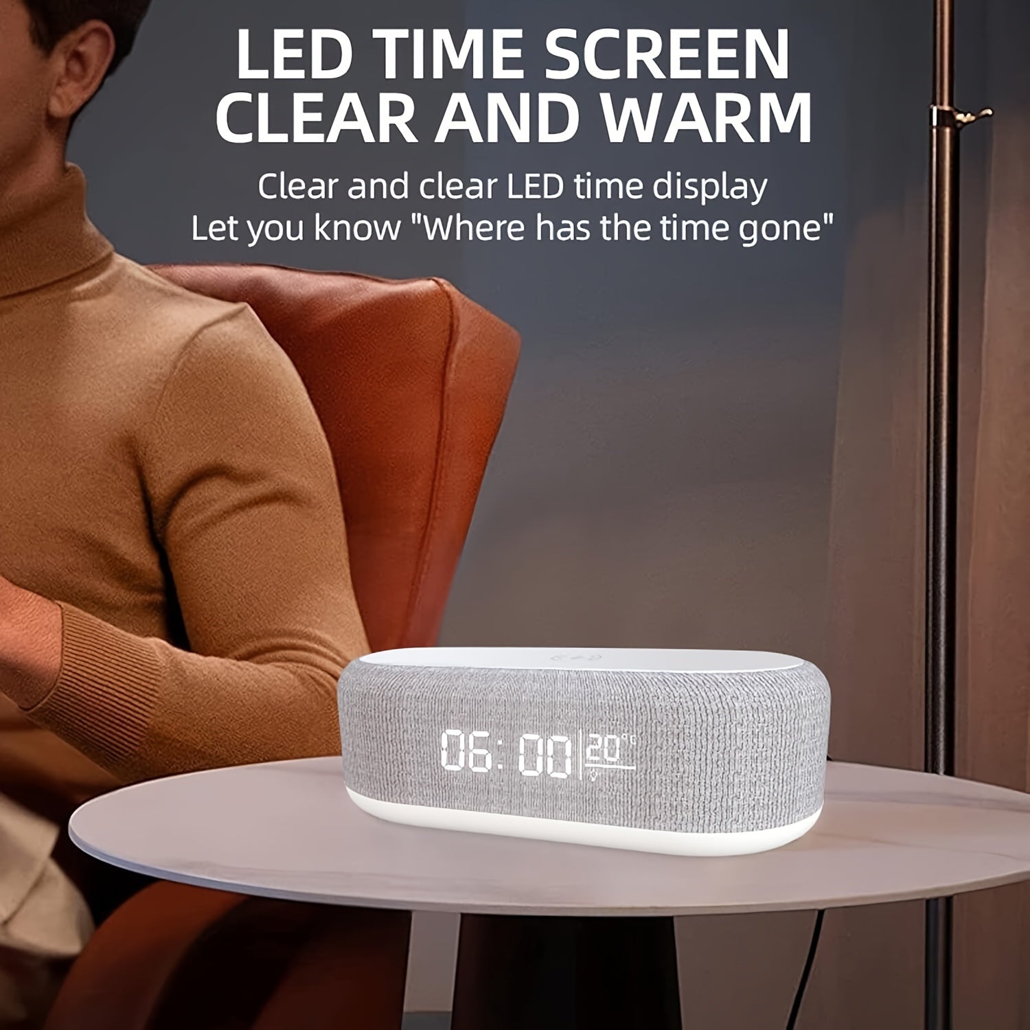 All - in - One Wireless Charging Dock with Night Light & Alarm Clock - Comforzo