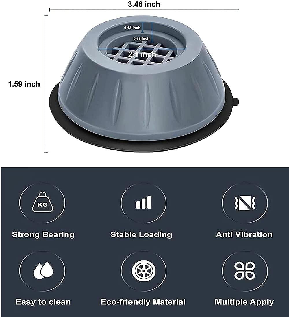 BUY 2 GET 2 FREE !!!!!! Anti Vibration Pad - Anti - vibration Pads For Washing Machine - 2 Pcs Shock Proof Feet For Washer ? Dryer, Great For Home, Laundry Room, Kitchen, Washer, Dryer, Table, Chair, Sofa, Bed (4 Units) - Comforzo