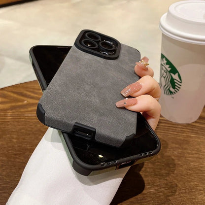 Luxury Fur Leather Phone Case with Full Lens Protection for iPhone 11–17 Series - Comforzo