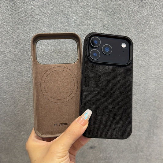 Premium Autumn/Winter Brown Flannel Fashion Magnetic Phone Case for iPhone 17/17 Pro/17 Air/17 Pro Max, 16/16 Pro/16 Pro Max, 15/15 Pro/15 Pro Max, 14/14 Pro/14 Pro Max, 13/13 Pro/13 Pro Max - Women's Style, Seasonal Accessor - Comforzo