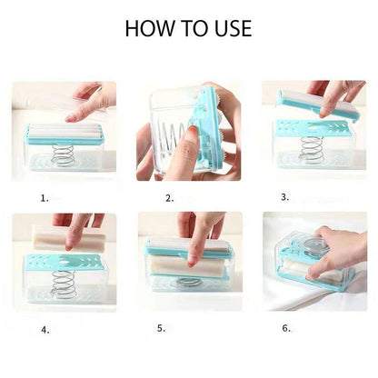 Swadish Soap Dispenser - Soap Drain Tray with Spring Bathroom Roller,Foaming Soap Box - Comforzo